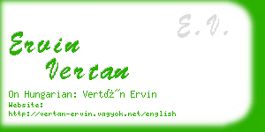 ervin vertan business card